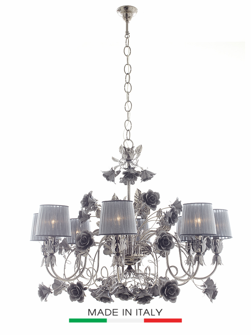 Đèn chùm trang trí   - Medium Chandelier With Lampshades-8 Lights, code: 2391-8/ALESSANDRI