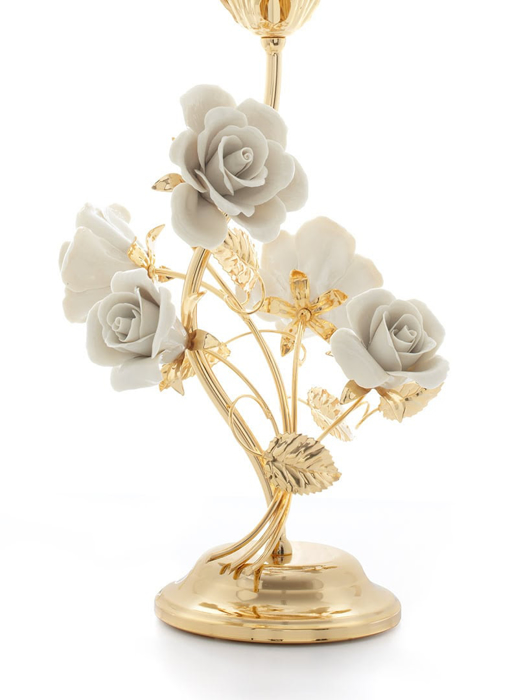 Đèn bàn hình hoa - Golden Table Lamp With Flower, code: 2398-1/TREVISO