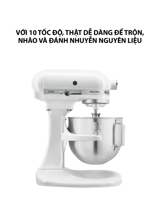 Máy trộn Bát nâng chuyên nghiệp 6.9l màu trắng KitchenAid - 5KSM7590WWH