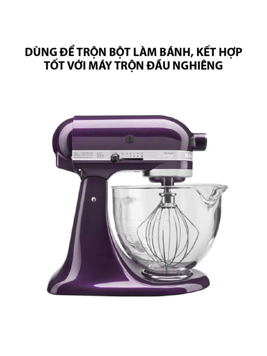 Thố trộn thuỷ tinh 4.7l có đo và nắp KitchenAid  K5GB