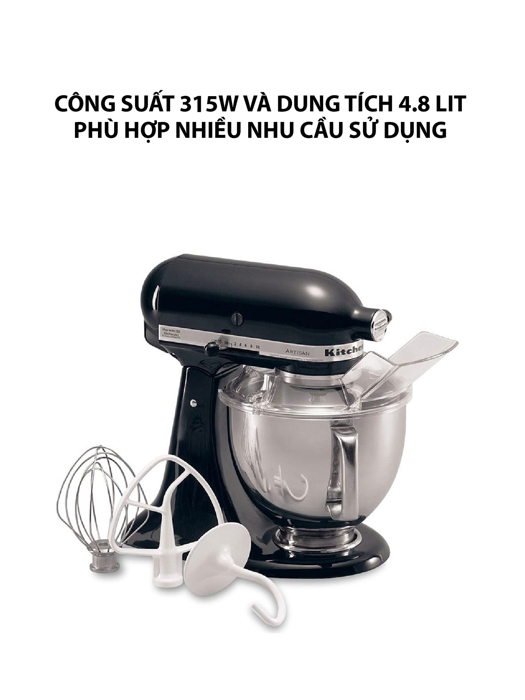 Máy trộn KitchenAid 220V-màu đen-5KSM150PSEOB