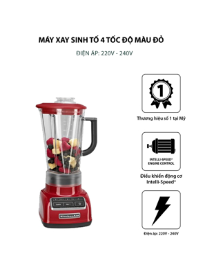 Máy xay sinh tố 4 tốc độ màu đỏ KitchenAid  5KSB1585EER