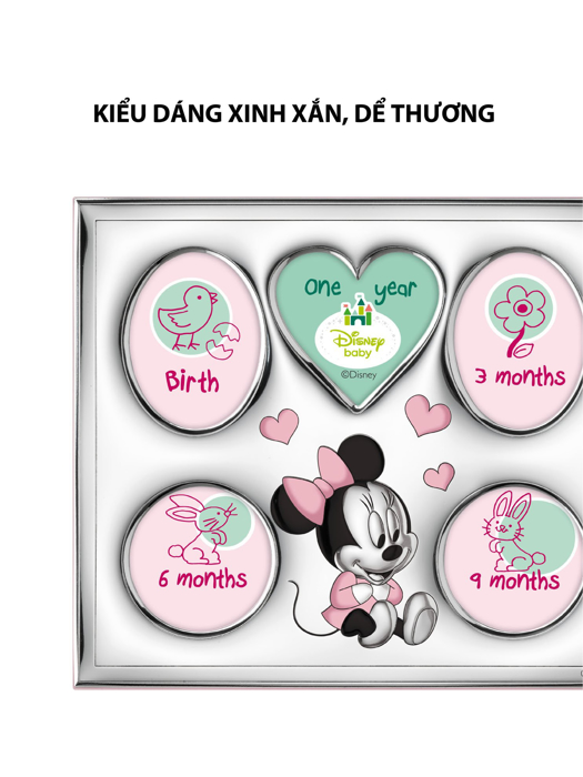 Khung ảnh chuột Minnie,kích thước 26x22 mạ bạc hiệu VALENTI  - D1225LRA