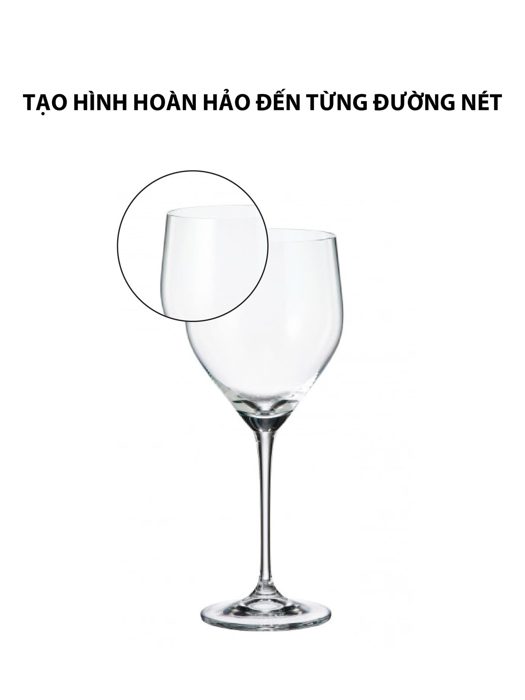 Bộ 6 ly vang đỏ pha lê Sitta Bohemia 680ml