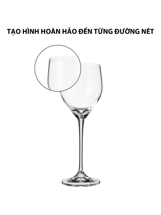 Bộ 6 ly vang trắng pha lê Sitta Bohemia 245ml