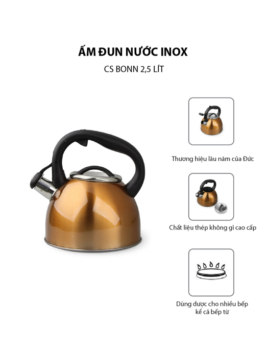 Ấm đun nước inox CS BONN 2,5 lít - 067366