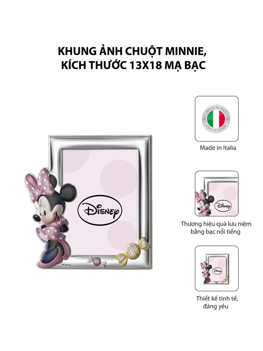 Khung ảnh chuột Minnie,kích thước 13x18 mạ bạc hiệu VALENTI  - D2354LRA