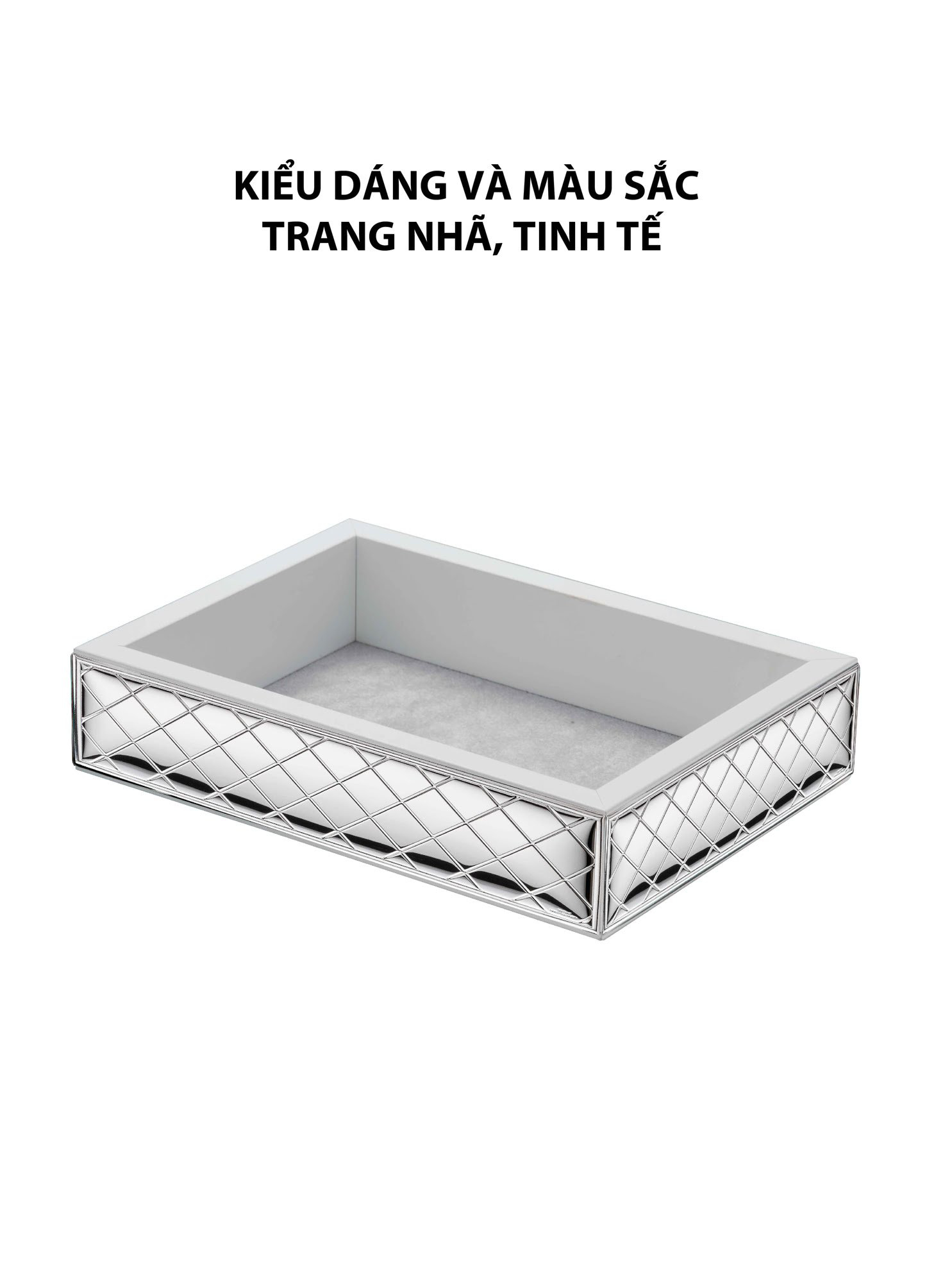 Khay đựng trang sức,kích thước 18x13 mạ bạc hiệu VALENTI  - 406502