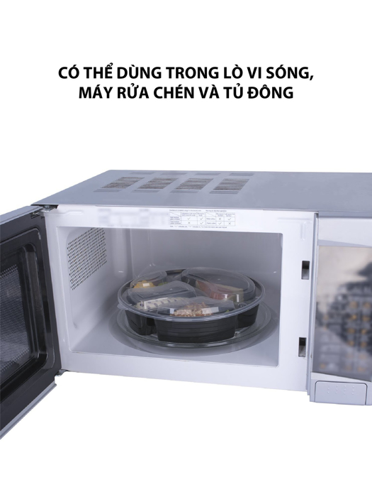 Hộp đựng thực phẩm Kokusai tròn 4 ngăn – HDK001472