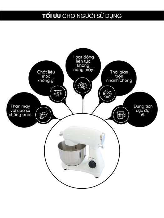 Máy trộn đa năng STAND MIXER® White Kuchenzimmer 002806