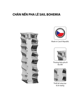 Chân nến pha lê Sail Bohemia