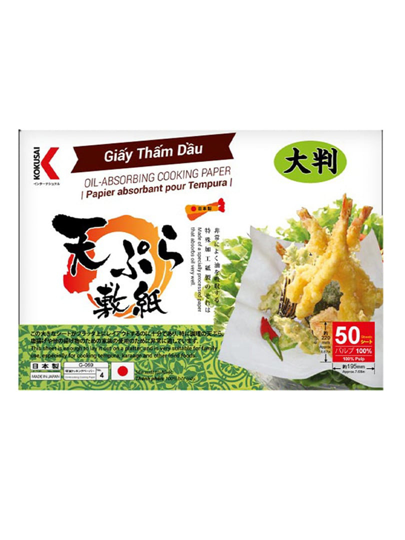 Giấy thấm dầu  tempura KOKUSAI 19.5x22cm (50 sheet/túi)