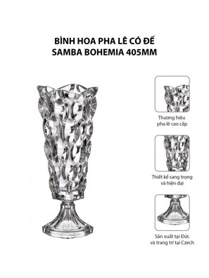 Bình hoa pha lê có đế Samba Bohemia 405mm