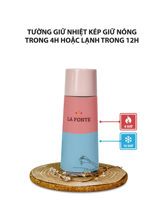 Bình giữ nhiệt LAFONTE 370ml màu hồng- 000891