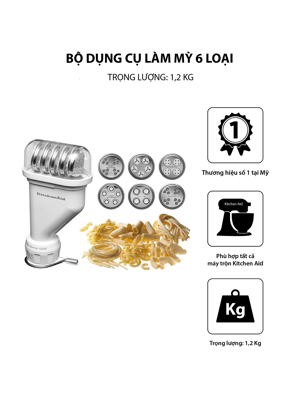 Bộ dụng cụ làm mỳ  6 loại KitchenAid  KPEXTA