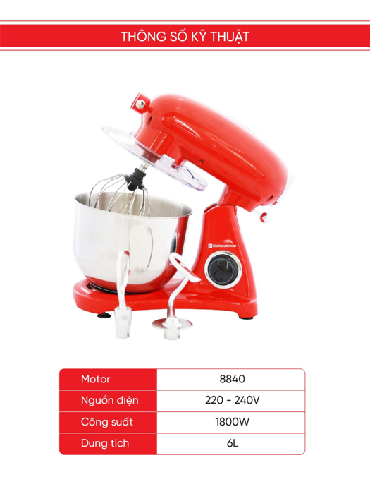 Máy trộn đa năng STAND MIXER® Red Kuchenzimmer 002790