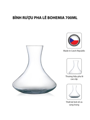 Bình rượu pha lê Bohemia 700ml