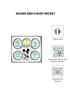 Khung ảnh chuột Mickey,kích thước 26x22 mạ bạc hiệu VALENTI  - D1325LC