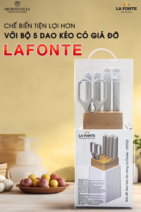 Bộ dao kéo đa năng có giá đỡ La Fonte - 011723