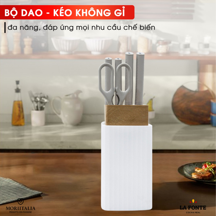 Bộ dao kéo đa năng có giá đỡ La Fonte - 011723