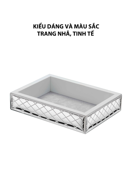 Khay đựng trang sức,kích thước 18x13 mạ bạc hiệu VALENTI  - 406502