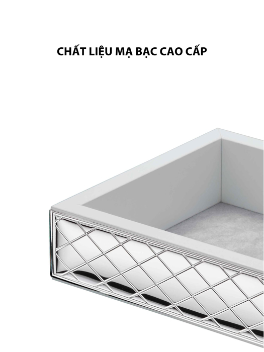 Khay đựng trang sức,kích thước 18x13 mạ bạc hiệu VALENTI  - 406502