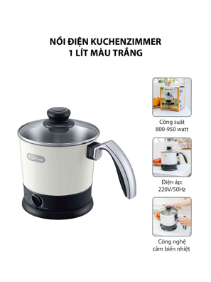 Nồi điện Kuchenzimmer 1.0 lít  3000211 -  trắng