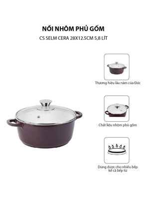 Nồi nhôm phủ gốm CS SELM 28x12.5cm 5.8L - 046620