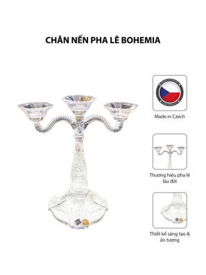 Chân nến pha lê Bohemia