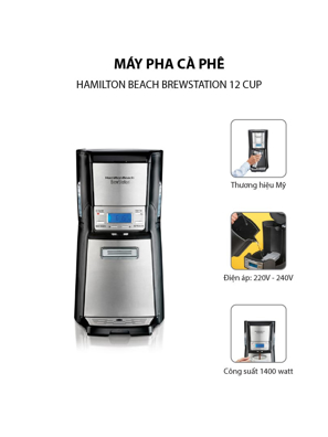 Máy pha cà phê 12 cup Hamilton Beach 48465-SAU