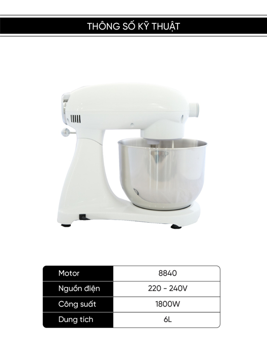 Máy trộn đa năng STAND MIXER® White Kuchenzimmer 002806