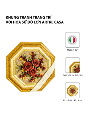 Khung tranh trang trí với hoa sứ đỏ lơn  Artre Casa ART.5637