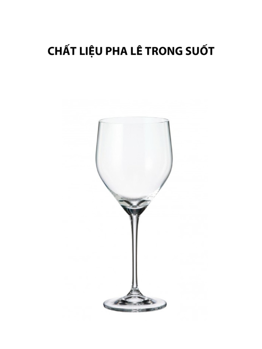 Bộ 6 ly vang đỏ pha lê Sitta Bohemia 490ml