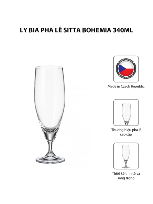 Bộ 6 ly bia pha lê Sitta Bohemia 340ml