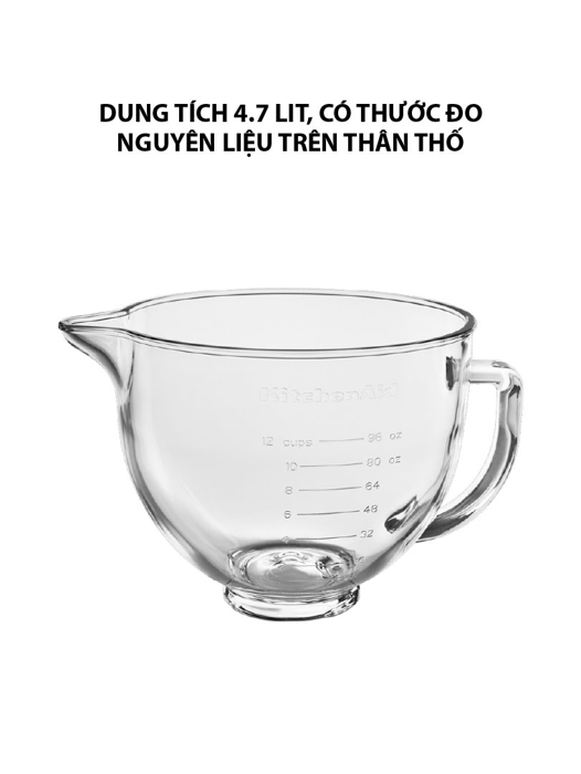 Thố trộn thuỷ tinh 4.7l có đo và nắp KitchenAid  K5GB