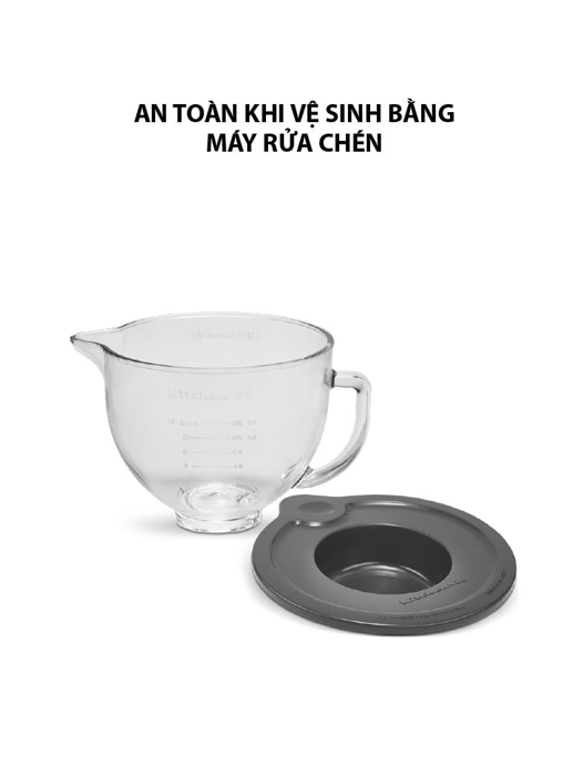 Thố trộn thuỷ tinh 4.7l có đo và nắp KitchenAid  K5GB