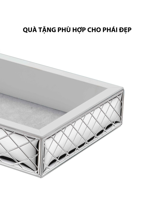 Khay đựng trang sức,kích thước 18x13 mạ bạc hiệu VALENTI  - 406502