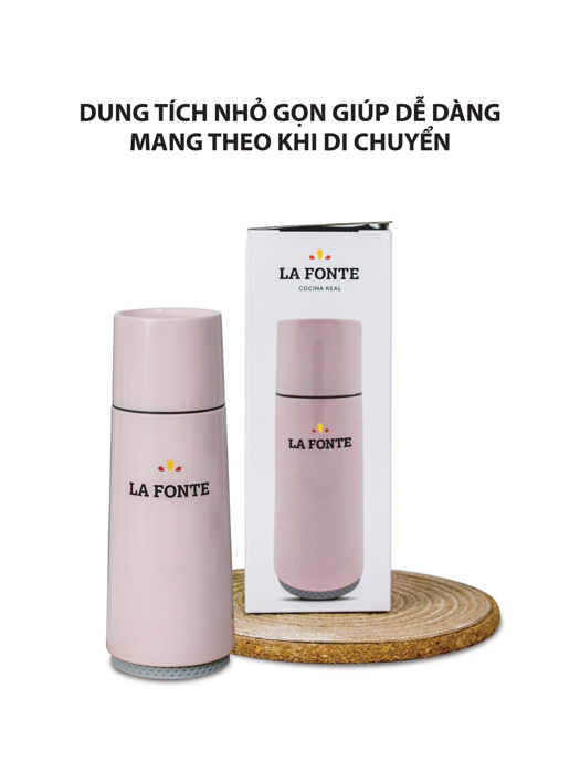 Bình giữ nhiệt LAFONTE 370ml màu hồng- 000891