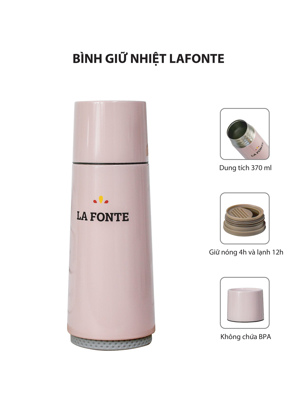 Bình giữ nhiệt LAFONTE 370ml màu hồng- 000891