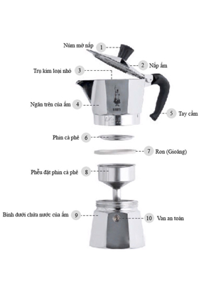 Bình pha cà phê Bialetti - Moka 6 cup  990001163/AP