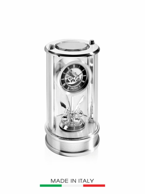 Đồng hồ để bàn bằng kim loại ,chất liệu :inox và thủy tinh  ,kích thước: 9.4 cmx 18.2 cm , Code:29781,nhãn hiệu : OTTAVIAN-