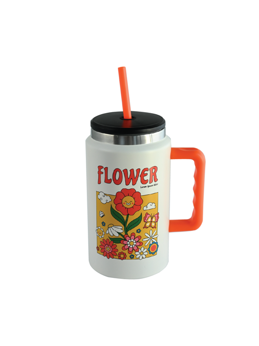 Ly Giữ Nhiệt La Fonte Flower Kèm Ống Hút-1540 ml-014786