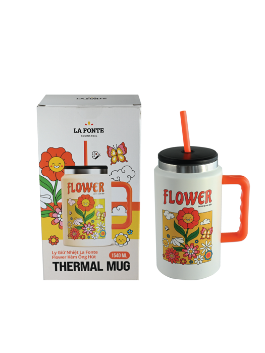 Ly Giữ Nhiệt La Fonte Flower Kèm Ống Hút-1540 ml-014786