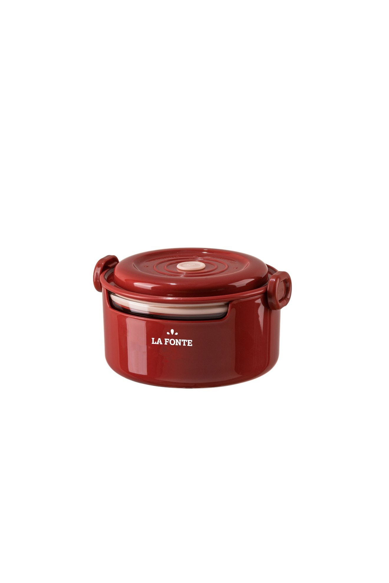 Hộp cơm thủy tinh La Fonte hình tròn (800 ml-014540-RED)