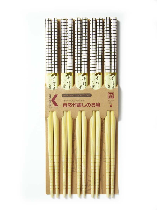 Đũa tre Nhật Bản vỉ 5 đôi Kokusai 22.5cm NDCK-05F