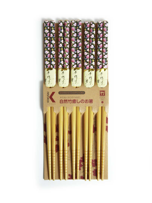 Đũa tre Nhật Bản vỉ 5 đôi Kokusai 22.5cm NDCK-05D