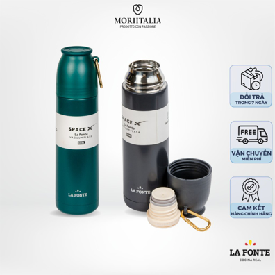 Bình giữ nhiệt La Fonte 500ml Vacuum Flask 006590, Thép không gỉ SUS304, nắp dùng làm cốc - Chính hãng MORIITALIA