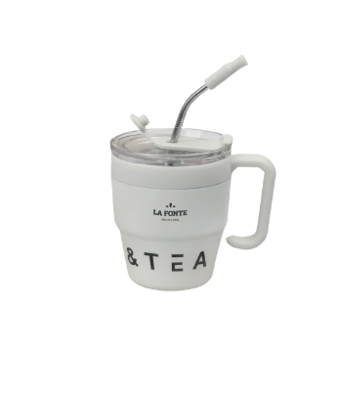Cốc cà phê giữ nhiệt kèm ống hút inox Lafonte 480ML - 012782-WHI