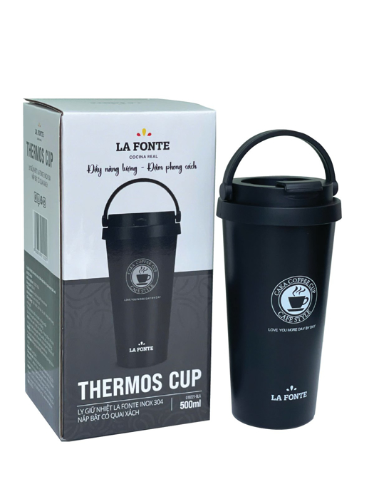 Ly giữ nhiệt La Fonte inox 304 nắp bật có quai xách 500ml-010221-BLA