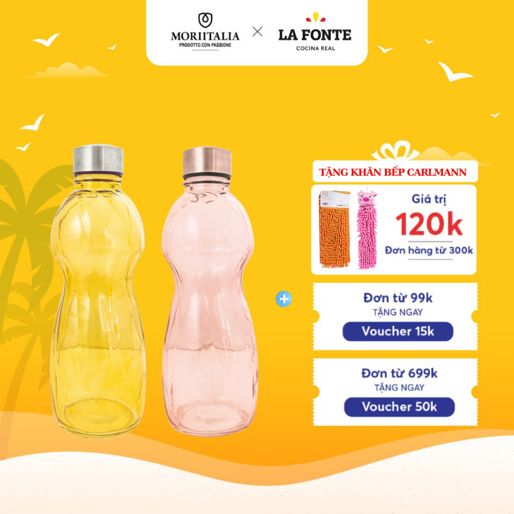 Bình Thủy Tinh Borosilicate Chịu Nhiệt Nắp Kim Loại La Fonte 800ml - 011464